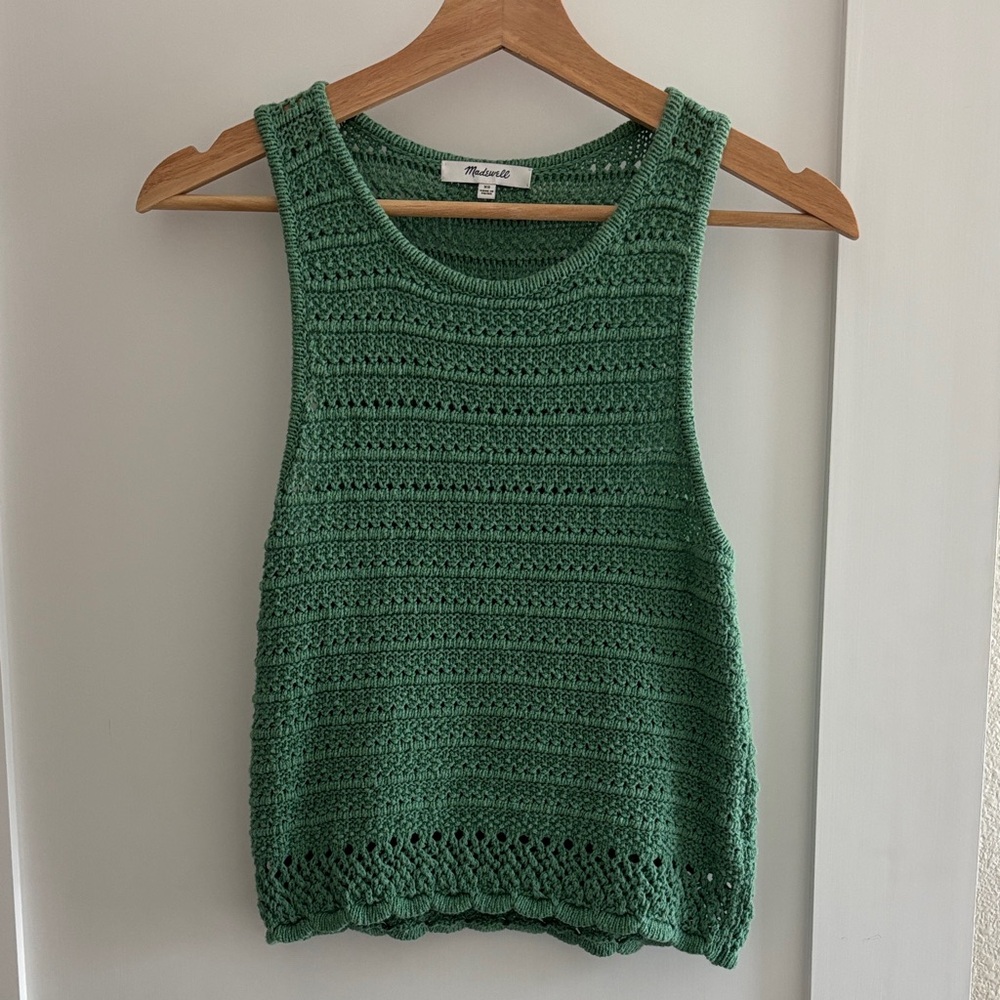 Madewell Green Crochet Tank